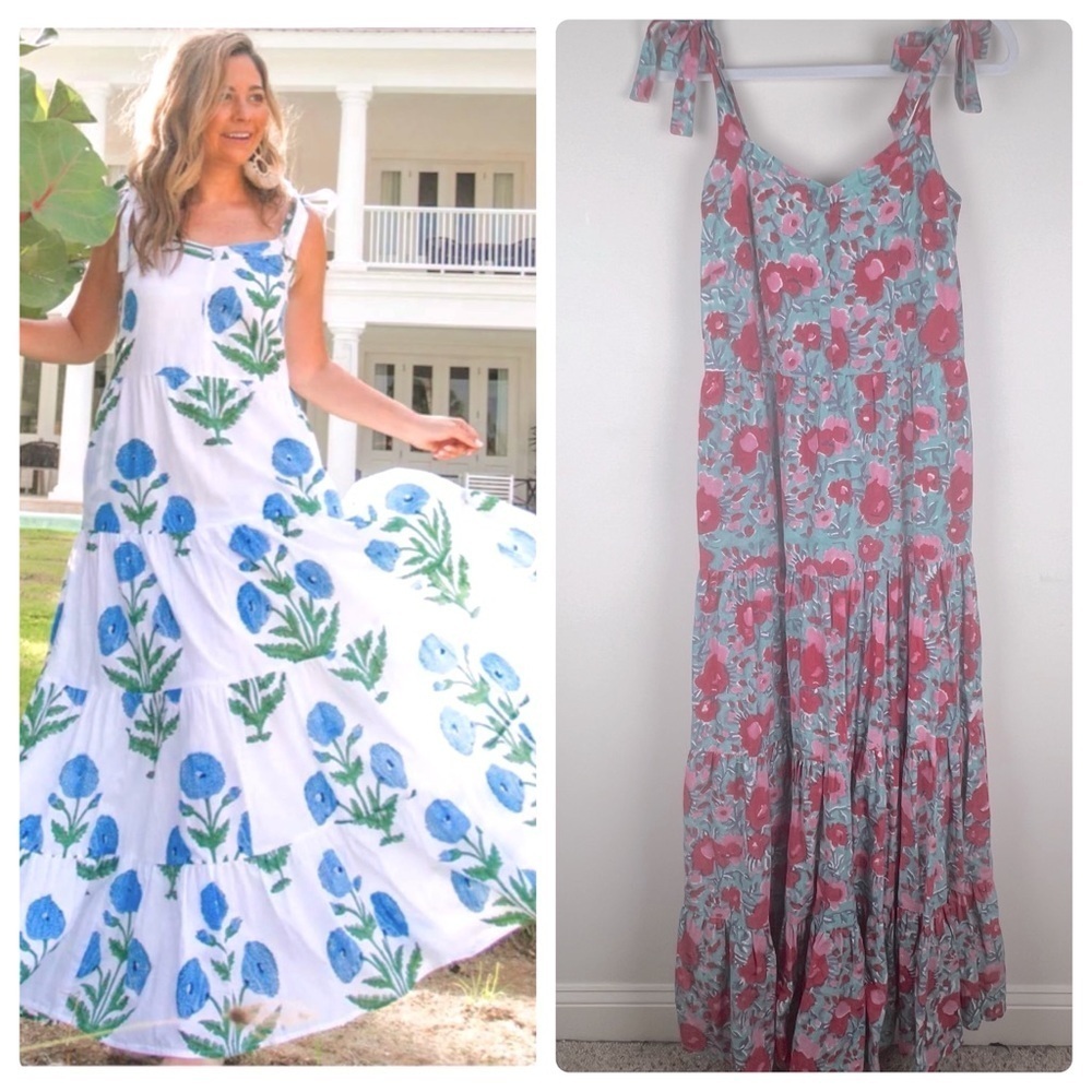 Beau & Ro | Feminine Garden Party Tiered Floral Westport Maxi Sun Dress | S